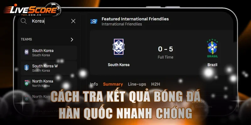Cách tra kết quả bóng đá Hàn Quốc nhanh chóng